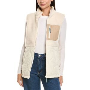 Horizon Womens  Mixed Media Quilted Vest, White